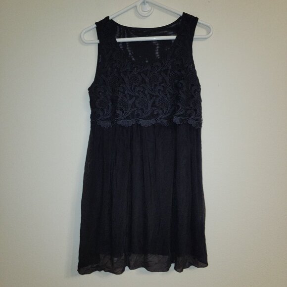 Unbranded Women NightGown Black Lace Nylon Spandex Lined Sz M Goth Fairy Grunge - Picture 2 of 12